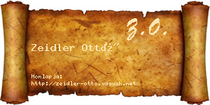 Zeidler Ottó névjegykártya